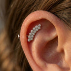 Piercing con Sfere di Brillanti In Argento 925