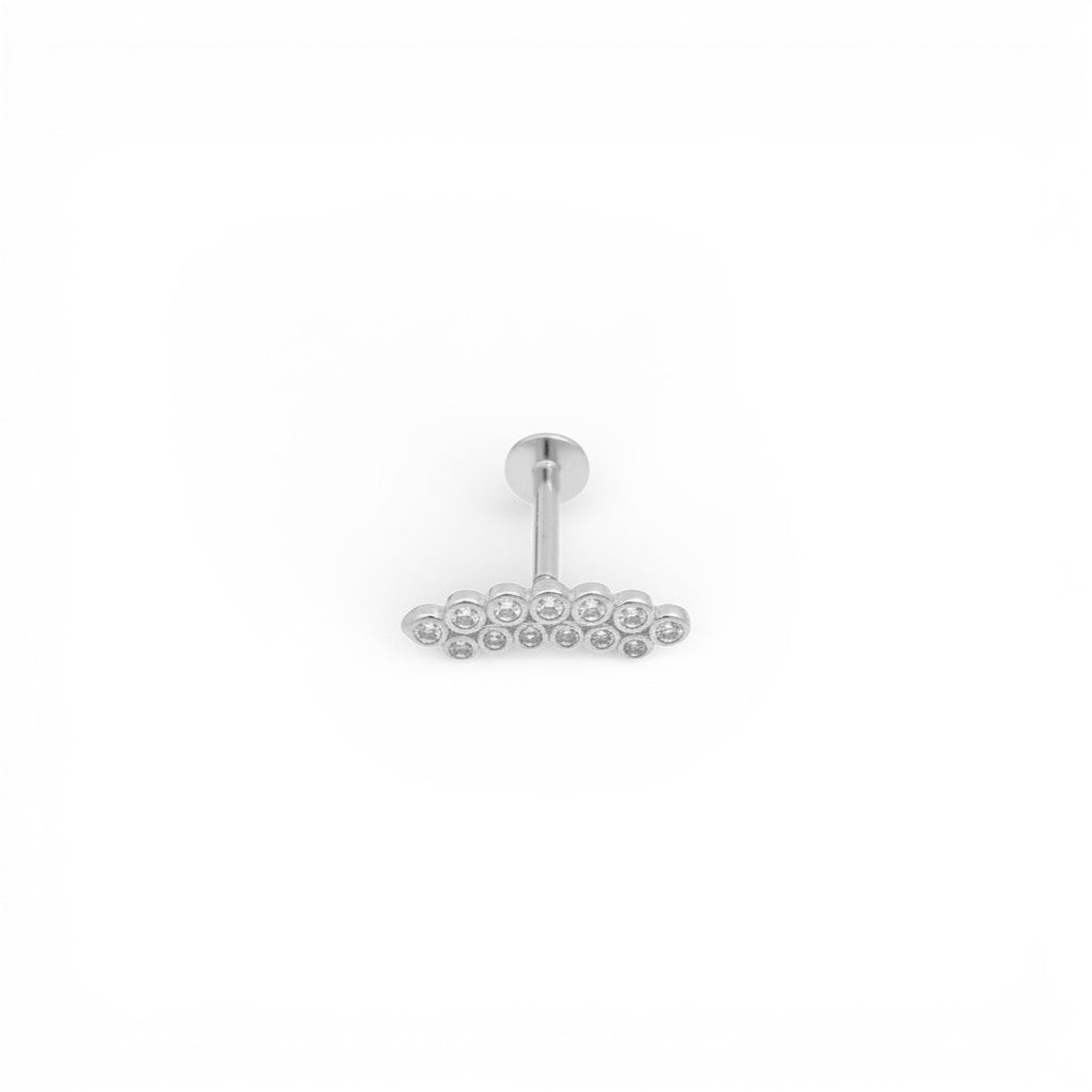 Piercing con Sfere di Brillanti In Argento 925