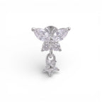 Piercing con Pendente Farfalla Orecchio in Argento 925
