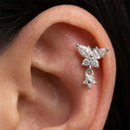 Piercing con Pendente Farfalla Orecchio in Argento 925
