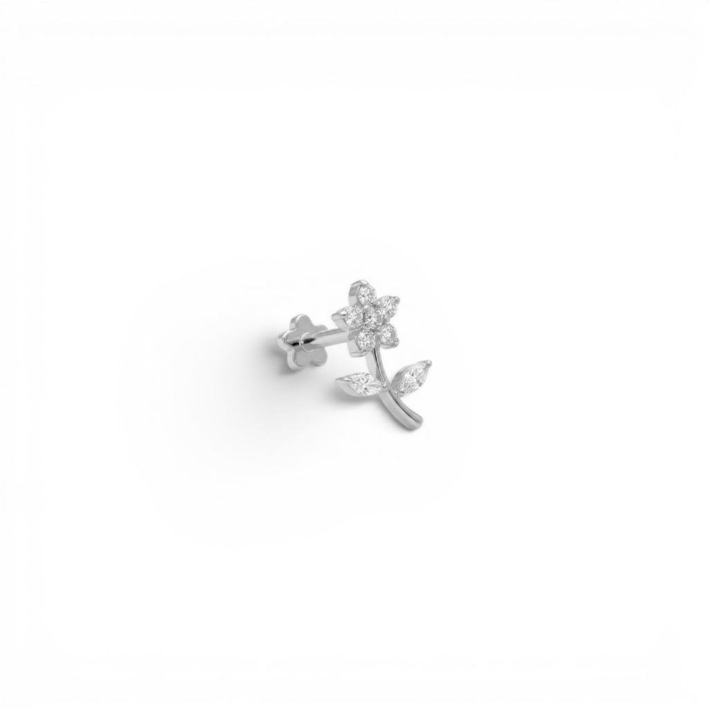 Piercing Ramoscello Fiorito In Acciaio Inossidabile