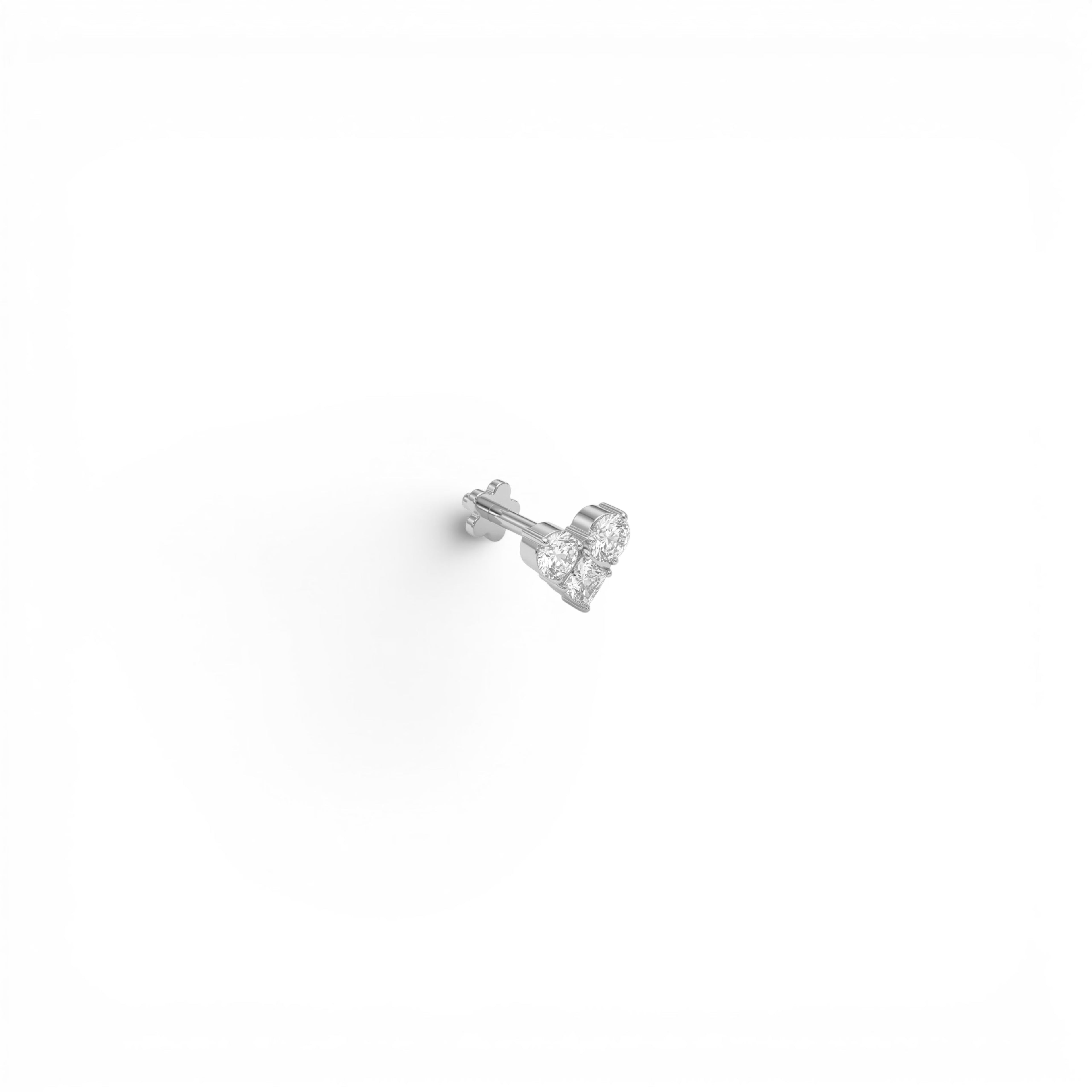 Piercing Cuore di Tre Zirconi In Acciaio Inossidabile