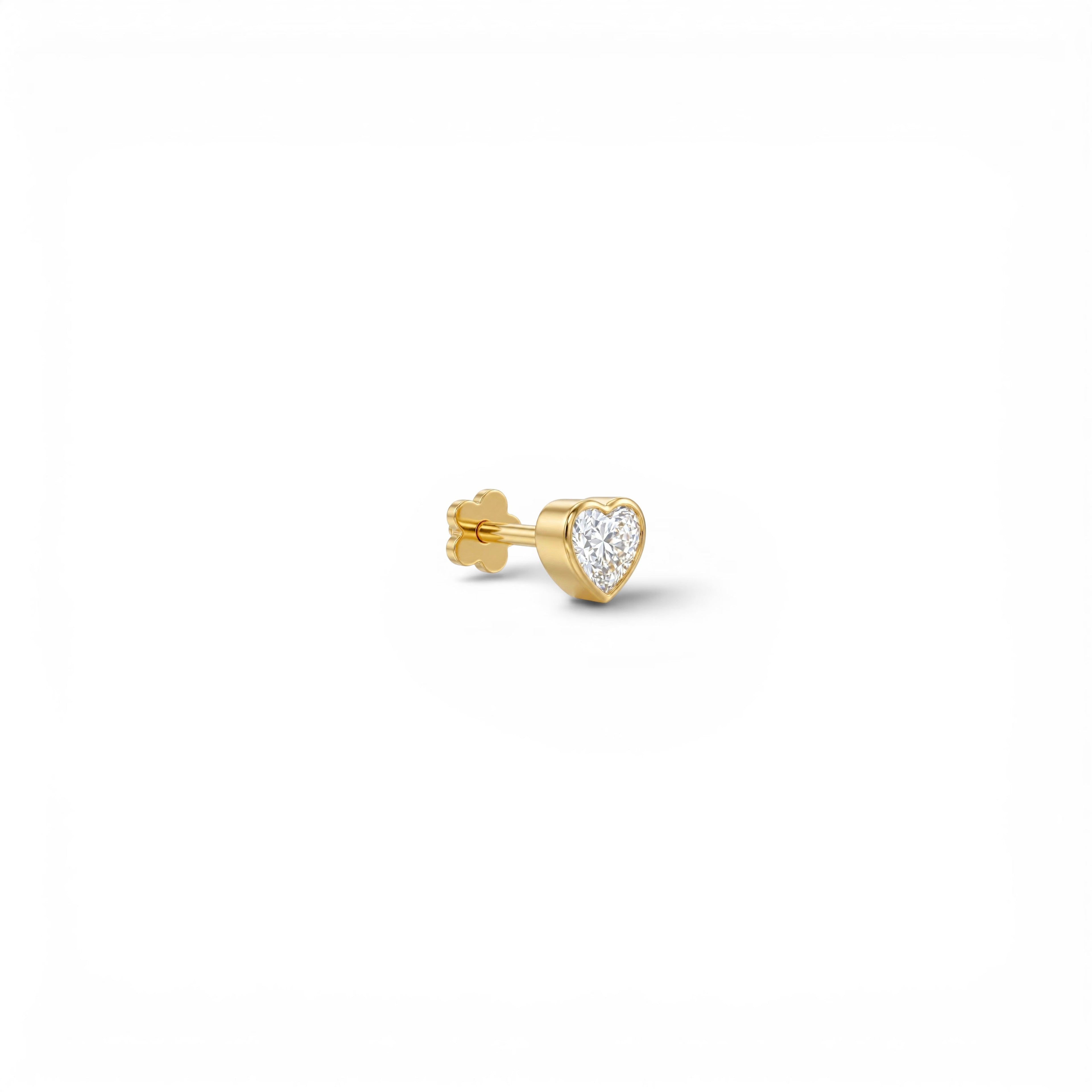 Piercing con Zircone a Cuore In Acciaio Inossidabile