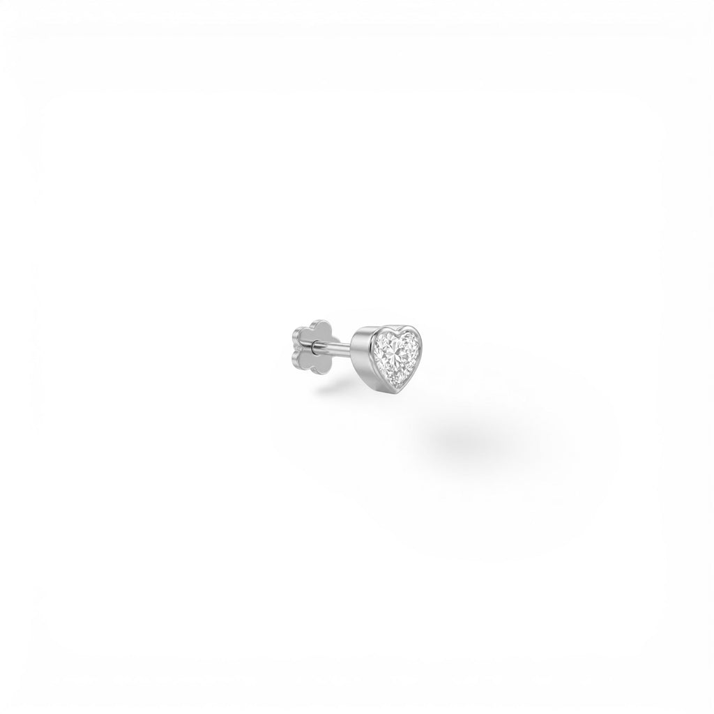 Piercing con Zircone a Cuore In Acciaio Inossidabile
