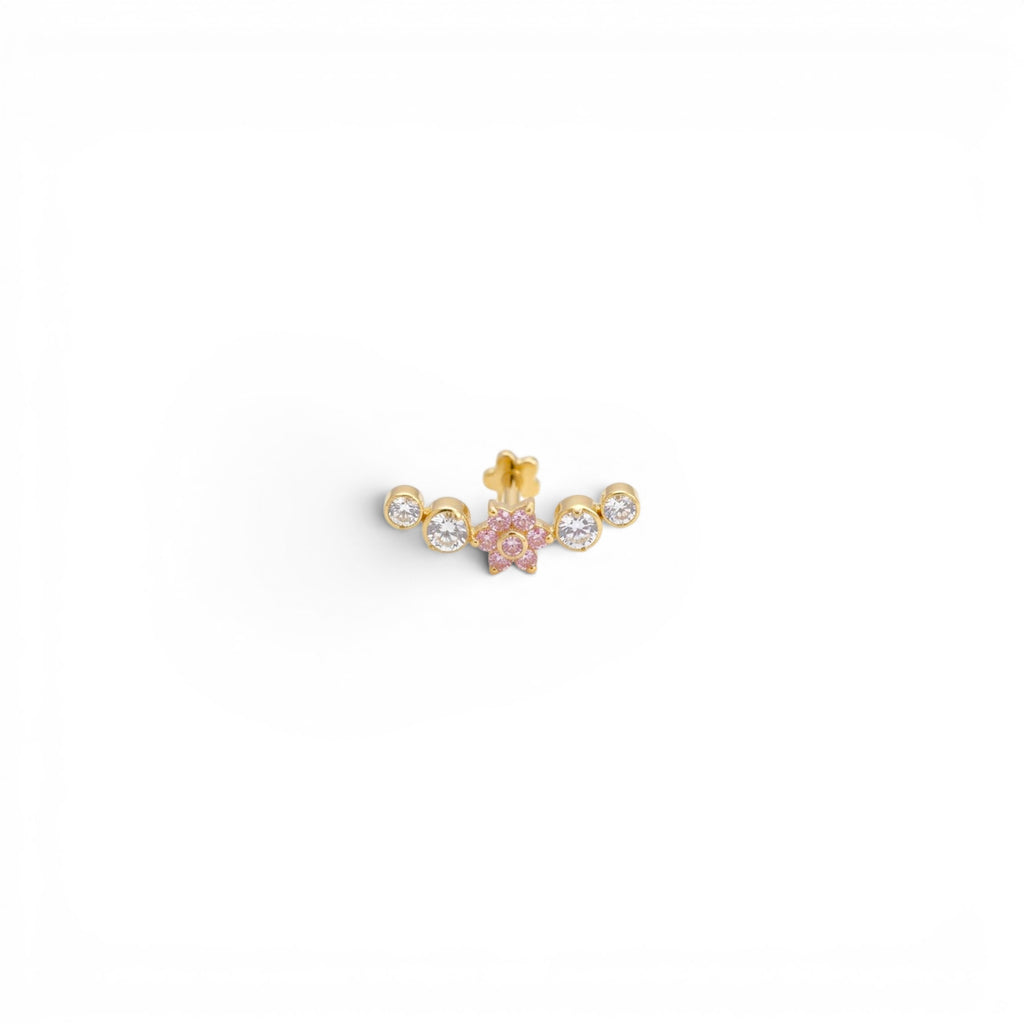 Piercing ad Arco con Fiore Rosa In Acciaio Inossidabile