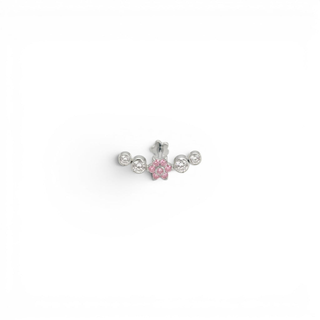 Piercing ad Arco con Fiore Rosa In Acciaio Inossidabile