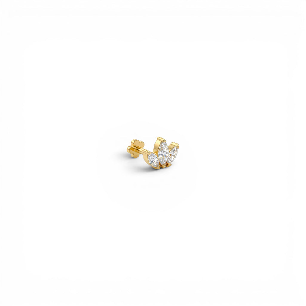 Piercing con Corona di Navette In Acciaio Inossidabile