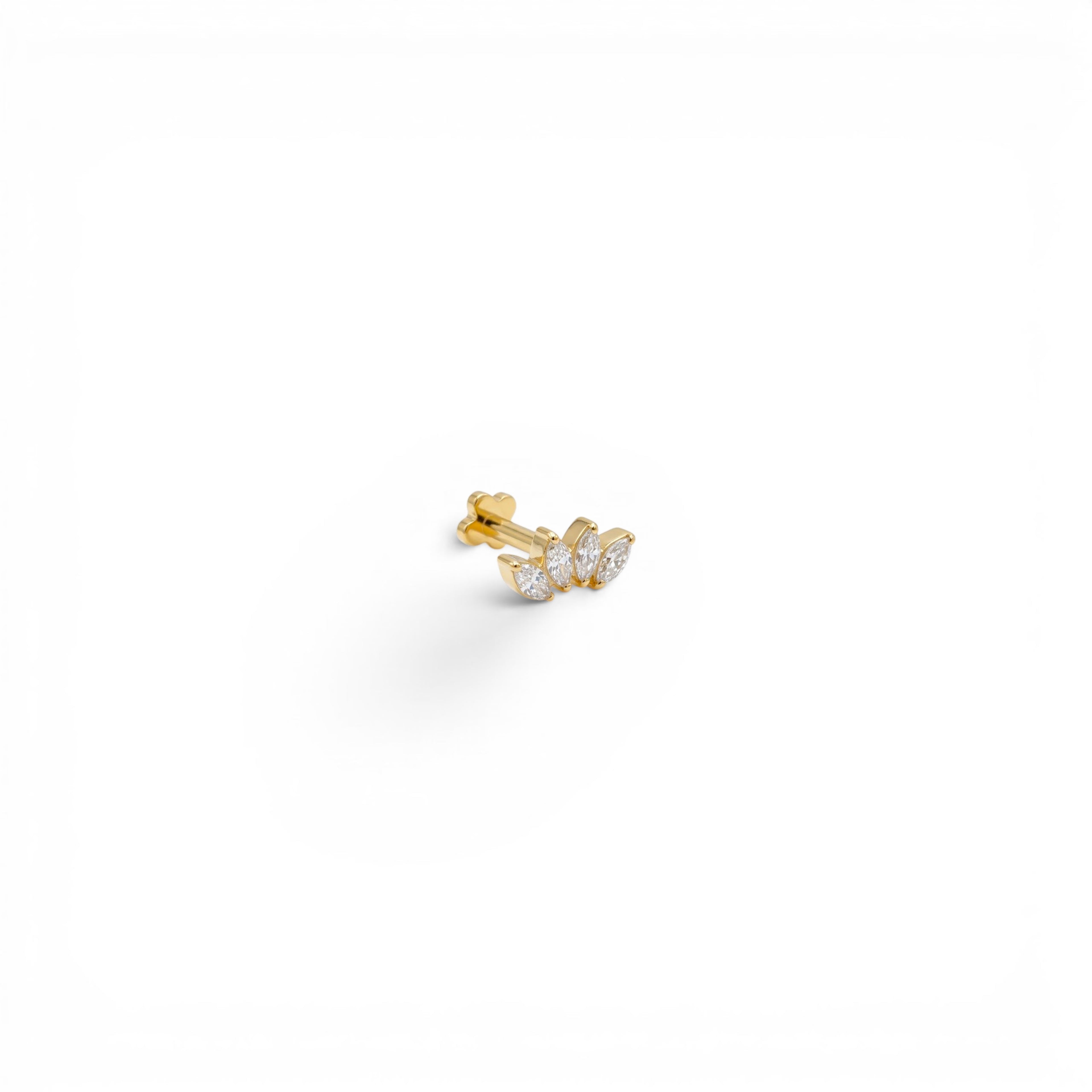 Piercing con Corona di Quattro Navette In Acciaio Inossidabile