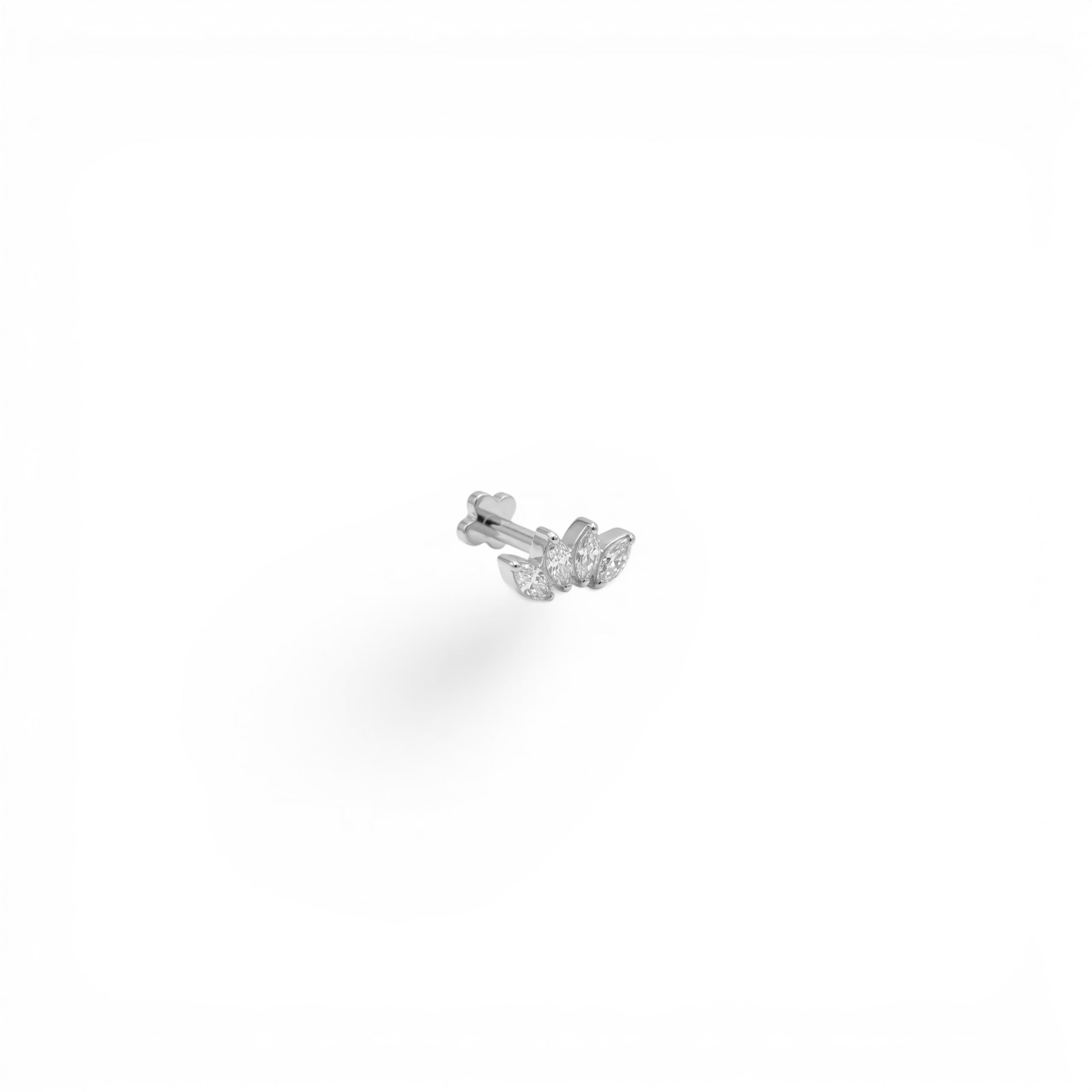Piercing con Corona di Quattro Navette In Acciaio Inossidabile