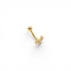 Piercing Banana con Stelle e Zirconi In Titanio
