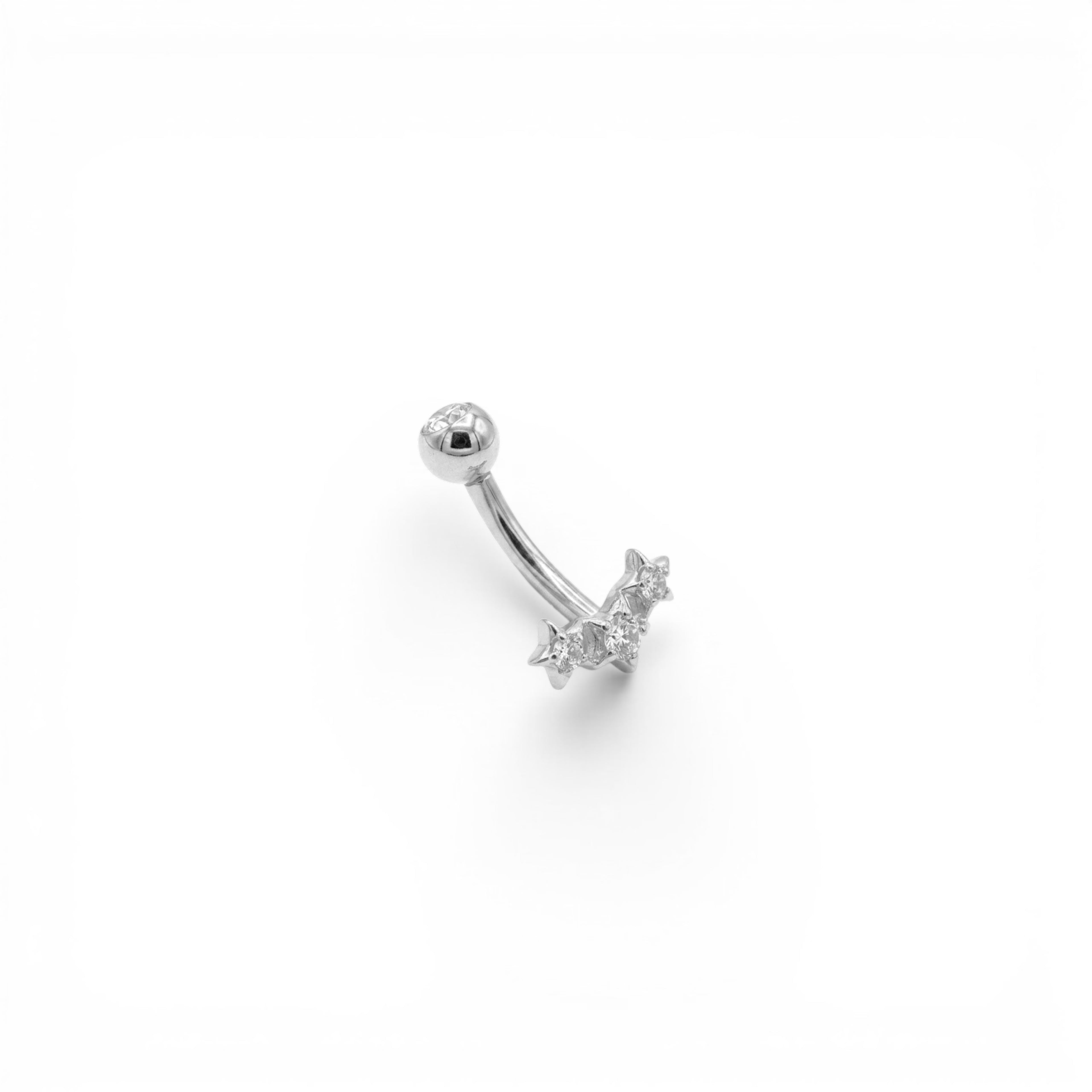 Piercing Banana con Stelle e Zirconi In Acciaio Inossidabile