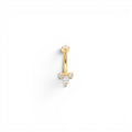 Piercing Banana Navette e Brillanti In Acciaio Inossidabile