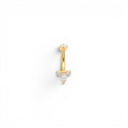 Piercing Banana Navette e Brillanti In Acciaio Inossidabile