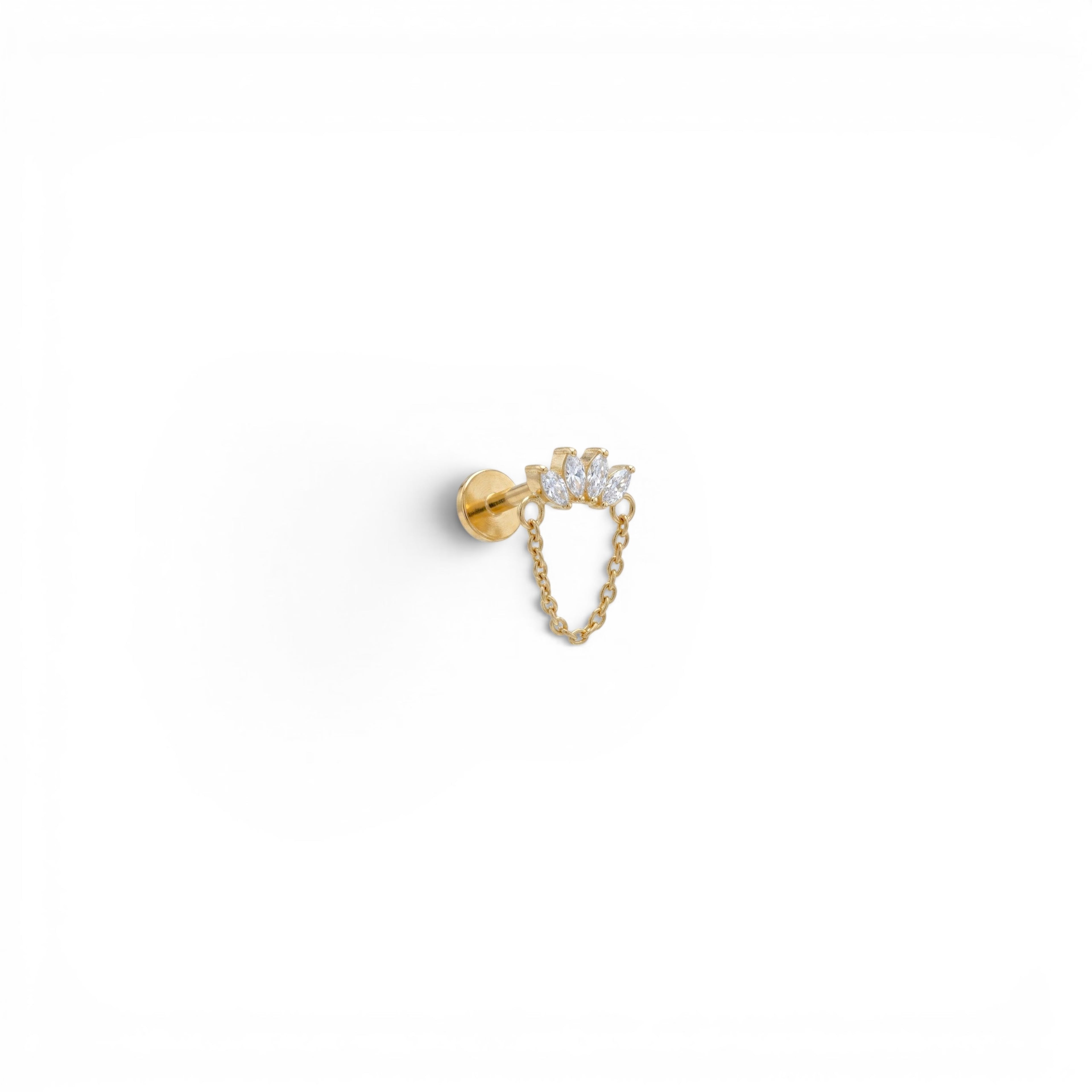 Piercing Navette e Catenina In Acciaio Inossidabile