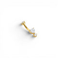 Piercing Banana con Cuore e Zirconi In Acciaio Inossidabile