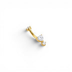 Piercing Banana con Cuore e Zirconi In Acciaio Inossidabile