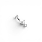 Piercing Banana con Cuore e Zirconi In Acciaio Inossidabile