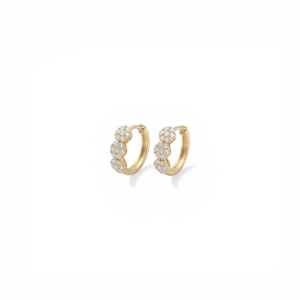 Orecchini Bouquet di Brillanti a Fiore In Argento 925