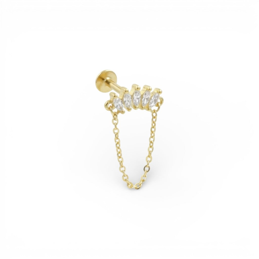 Piercing Zirconato con Catenina In Argento 925