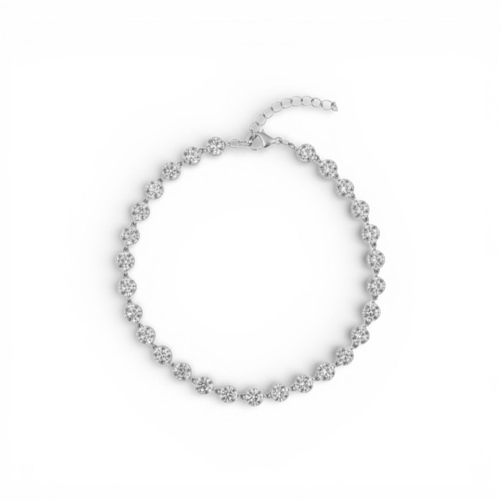 Bracciale Tennis con Zirconi Bianchi in Acciaio Inossidabile