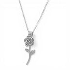 Collana con Pendente a Rosa In Acciaio Inossidabile
