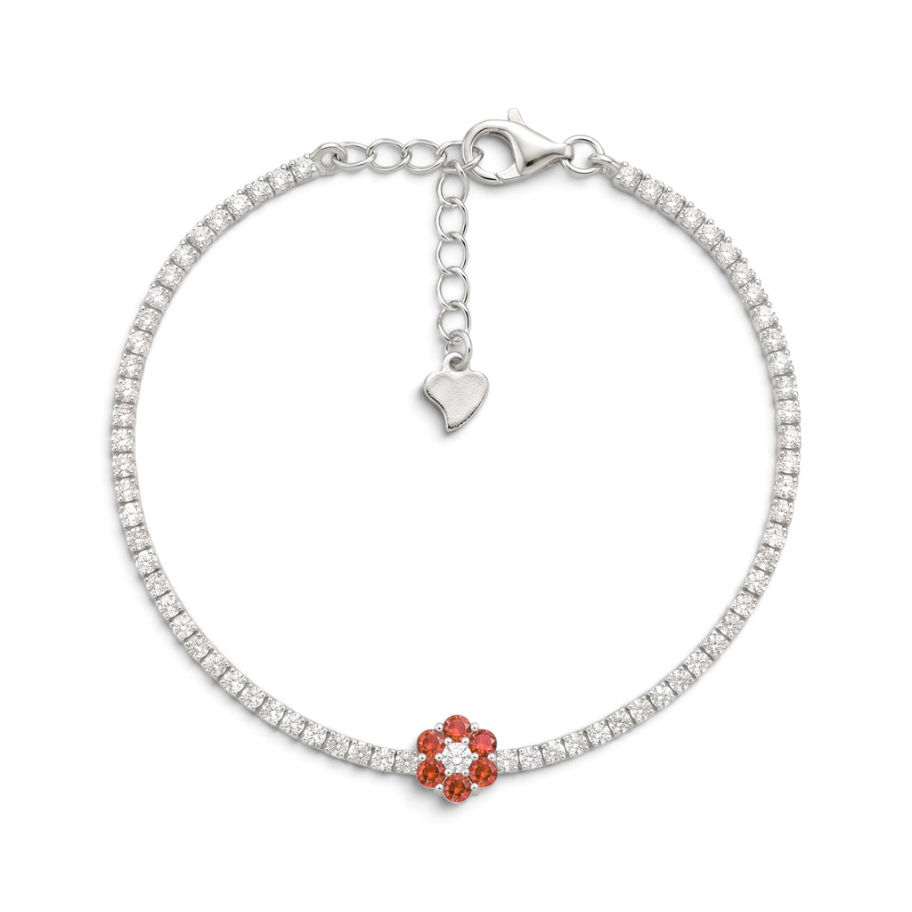 Bracciale Tennis Fiore In Argento 925