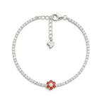 Bracciale Tennis Fiore In Argento 925