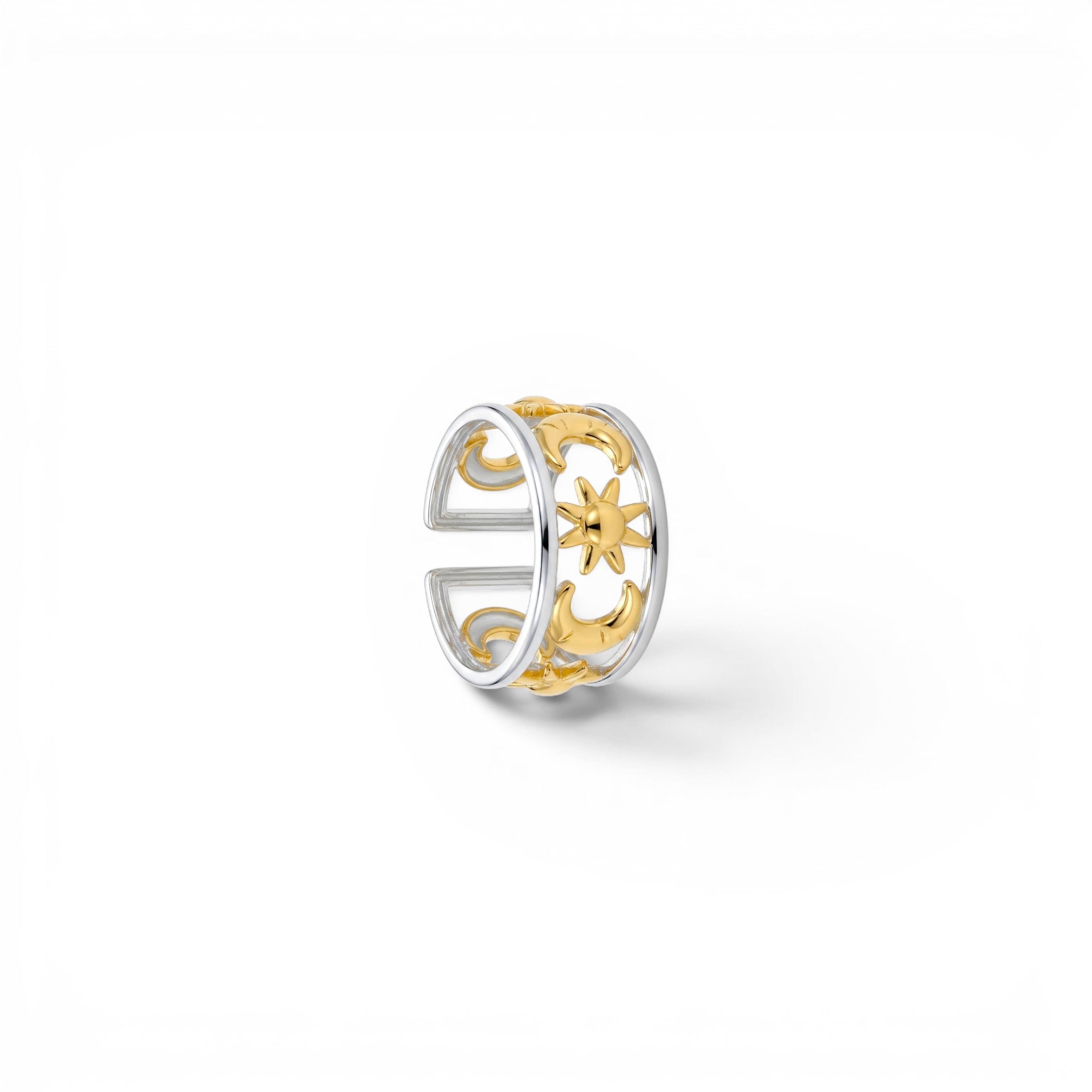 Anello Sole e Luna In Acciaio Inossidabile