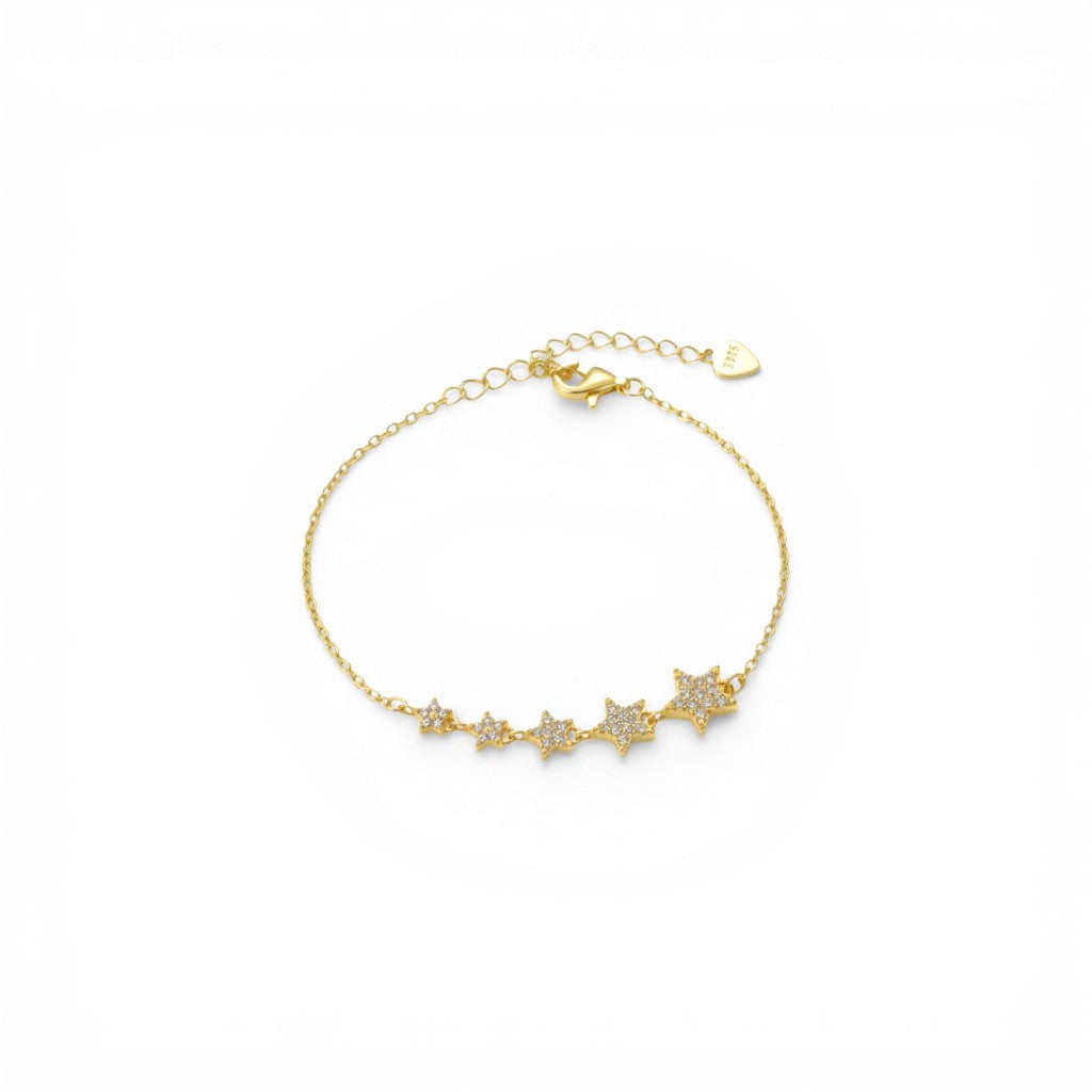 Bracciale con Cinque Stelle Zirconate In Argento 925