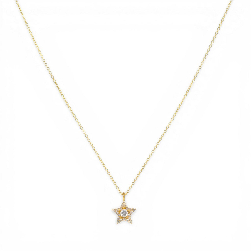 Collana Stella con Pavé e Punto Luce in Argento 925