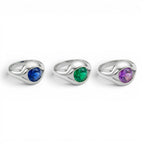 Anello Occhio con Pietra Colorata In Acciaio Inossidabile