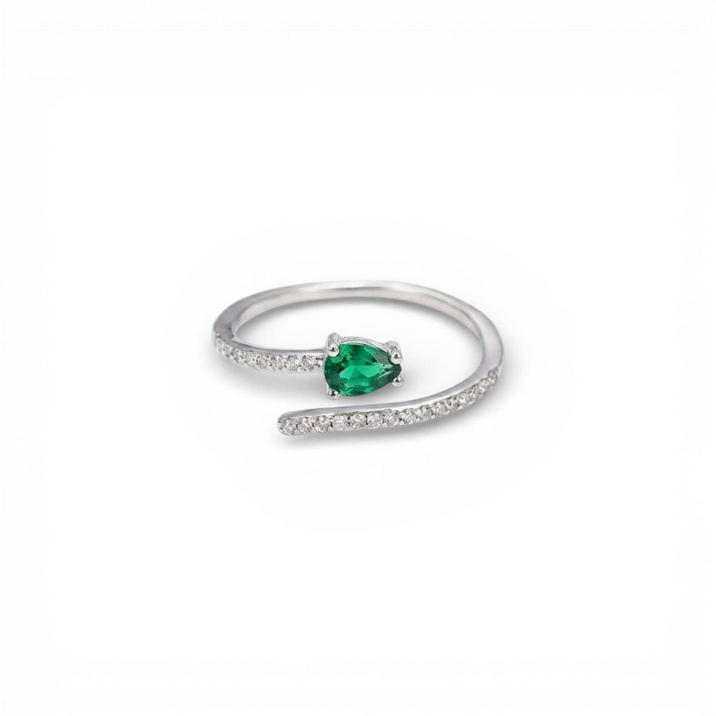 Anello Vortice Cromatico a Spirale con Zirconi In Argento 925