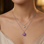 Collana con Punto Luce e Fiore Zirconato In Argento 925