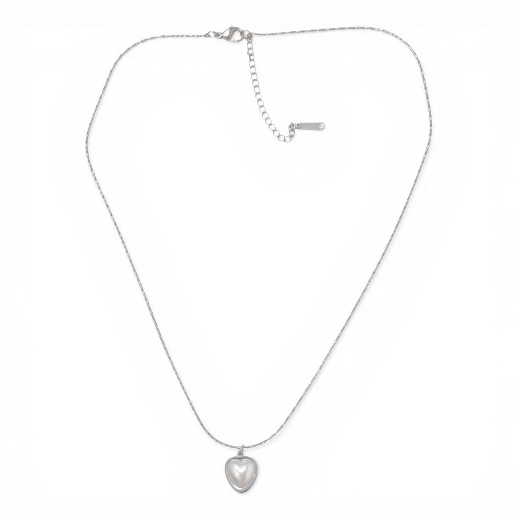 Collana Sottile con Cuore Madreperla In Acciaio Inossidabile
