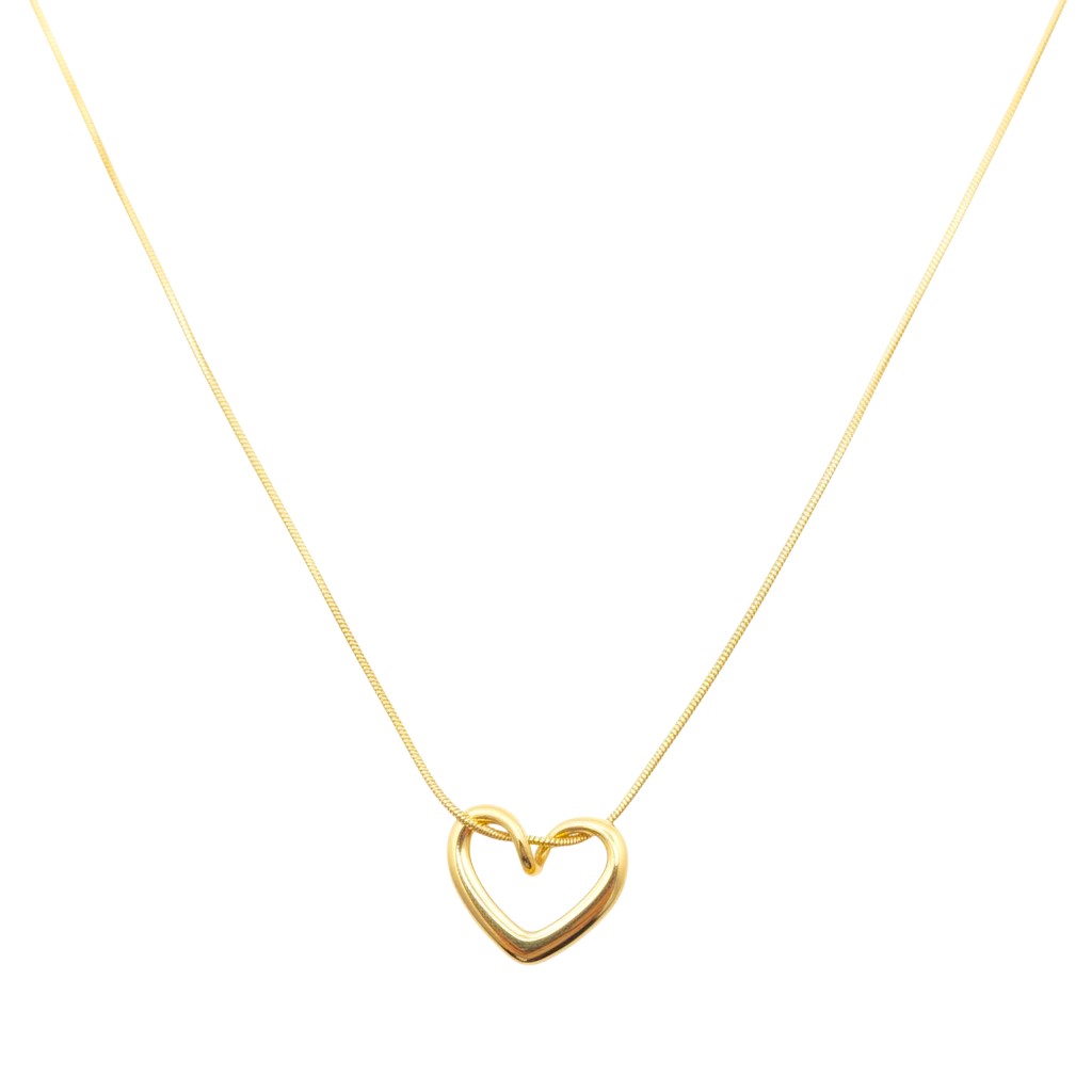 Collana Cuore Scorrevole In Acciaio Inossidabile