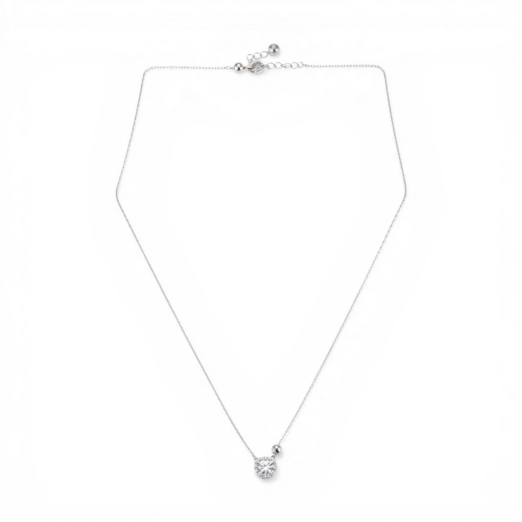 Collana Punto Luce e Sfera Liscia In Argento 925