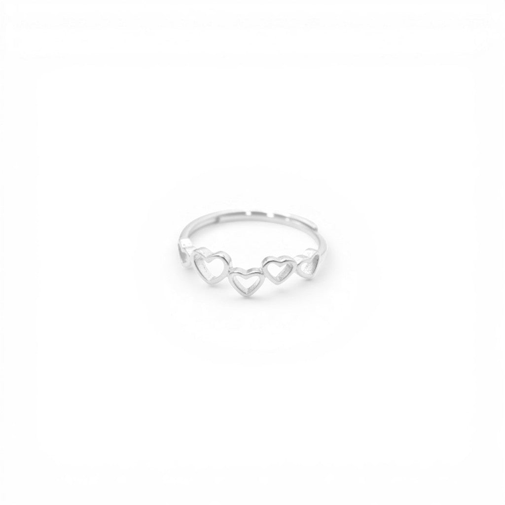 Anello Fascia Cuori Traforati In Argento 925