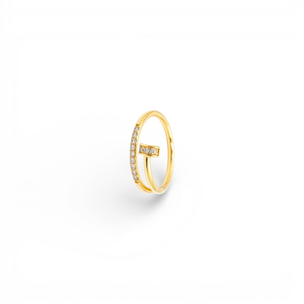 Anello Nail Sparkle in Acciaio Inossidabile