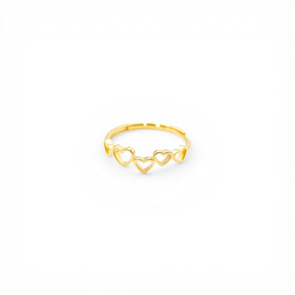 Anello Fascia Cuori Traforati In Argento 925
