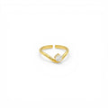 Anello Solitario V-Shape In Acciaio Inossidabile