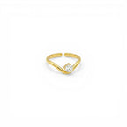 Anello Solitario V-Shape In Acciaio Inossidabile