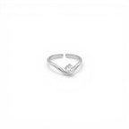Anello Solitario V-Shape In Acciaio Inossidabile