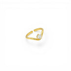Anello Solitario V-Shape In Acciaio Inossidabile