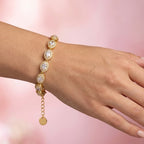 Bracciale Tennis con Zirconi Ovali e Cornice Halo In Acciaio Inossidabile