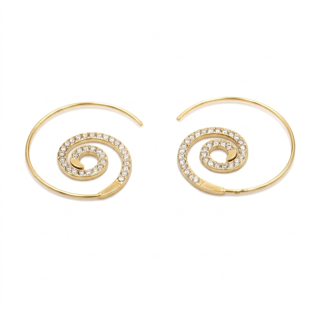 Orecchini Spirale Pavé In Acciaio Inossidabile