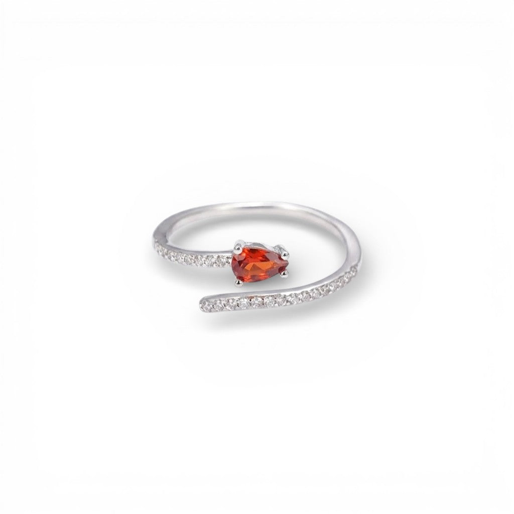 Anello Vortice Cromatico a Spirale con Zirconi In Argento 925