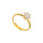 Anello Solitario Classico con Zircone Brillante In Acciaio Inossidabile