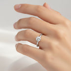 Anello Solitario Classico con Zircone Brillante In Acciaio Inossidabile