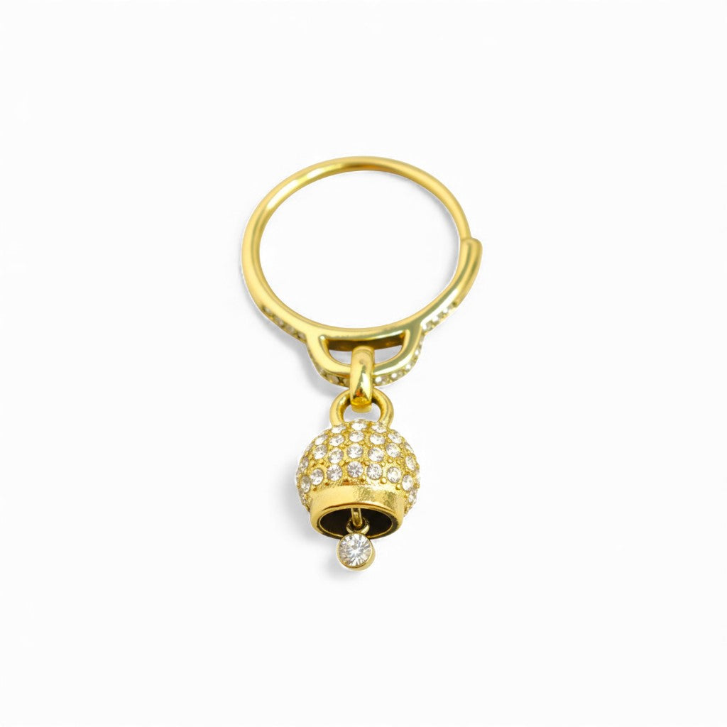 Anello Regolabile con Campanella Portafortuna In Acciaio Inossidabile