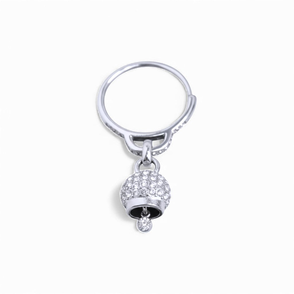 Anello Regolabile con Campanella Portafortuna In Acciaio Inossidabile